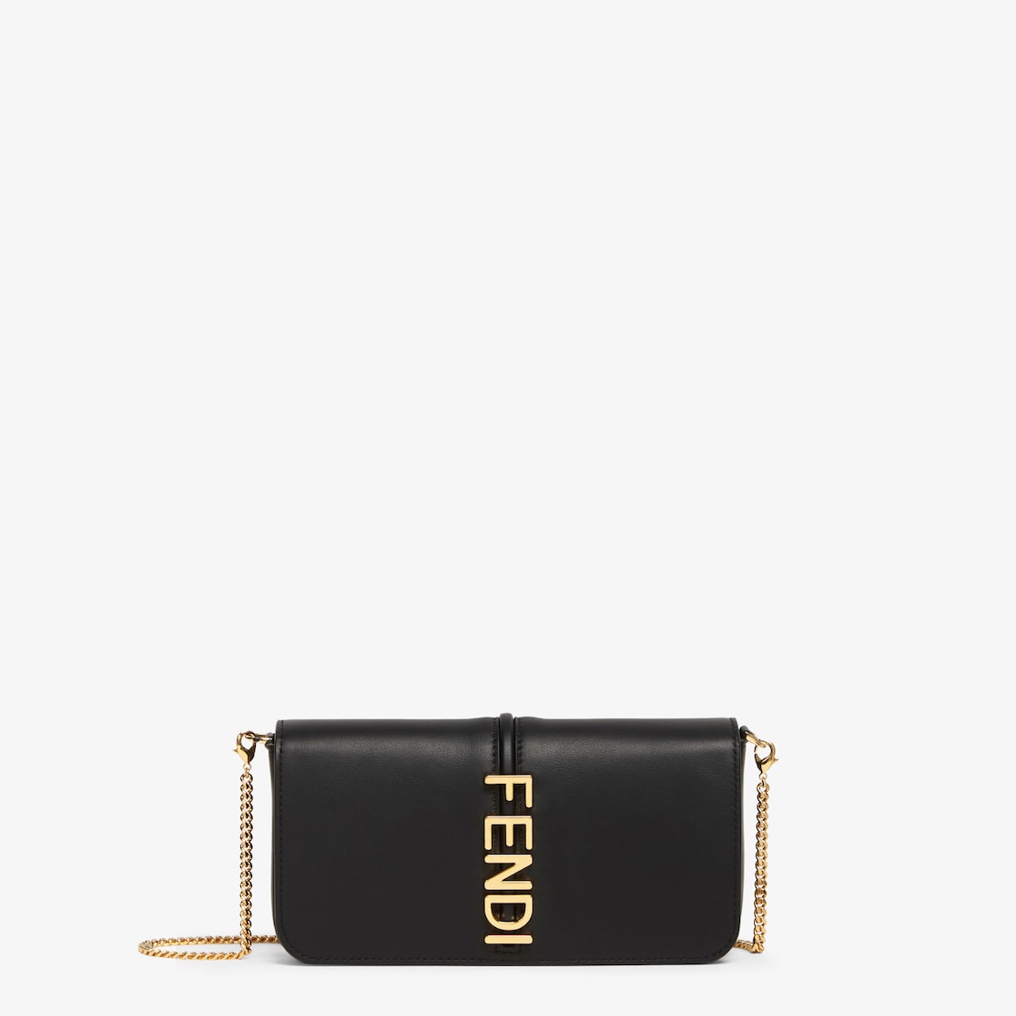 FENDI Fendigraphy Wallet On Chain Black leather wallet - Image 1